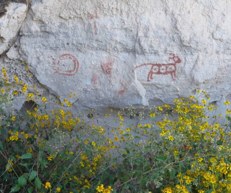 Cave paintings on Geronimo Trail Guest Ranch.