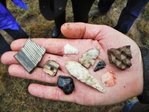 Pottery Shards and Arrowheads from the early Mimbres people