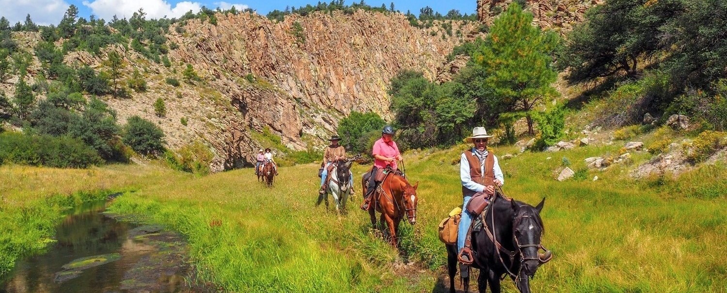 Horseback Riding in the Gila National Forest at Geronimo Trail Guest Ranch, New Mexico